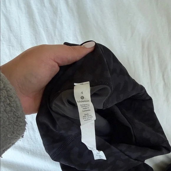 Lululemon Black Leopard Print Leggings - Picture 3 of 3